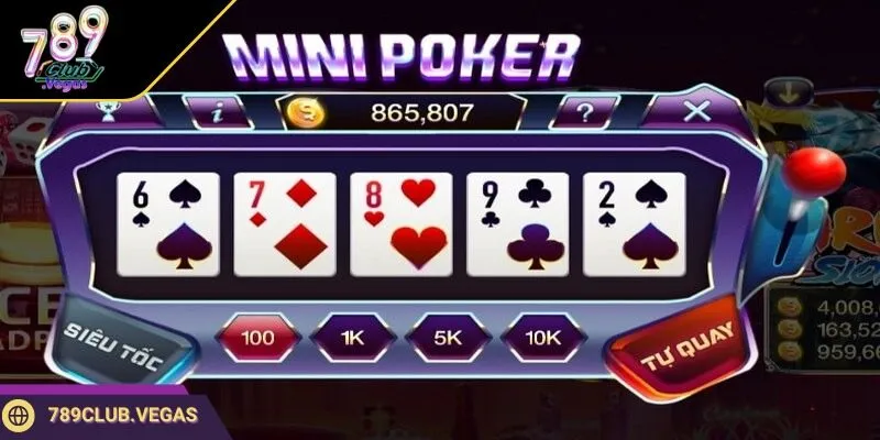 Mini game Poker là trò chơi có thời gian nhận thưởng nhanh